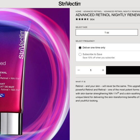 Strivectin Advanced Retinol Nightly Renewal Moisturizer 2x 1oz - Picture 5 of 9